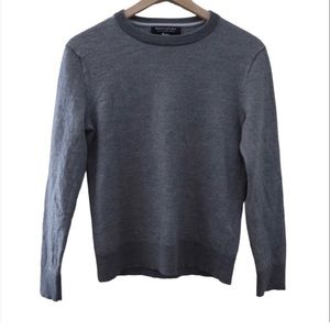 Banana Republic Gray Birdseye Knit Baruffa Italian Merino Wool Sweater